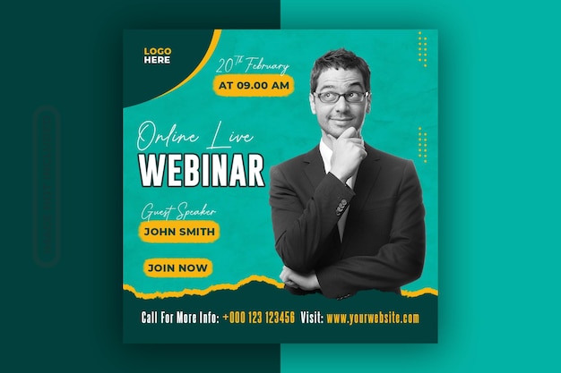 Online webinar social media post template