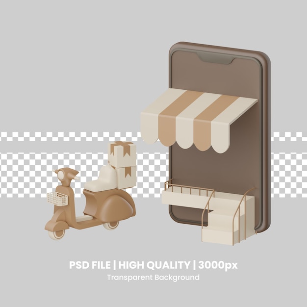 PSD online winkel 3d-pictogram