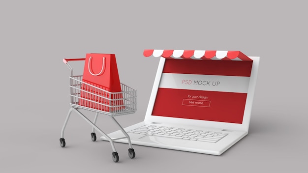 PSD online winkel 3d-rendering