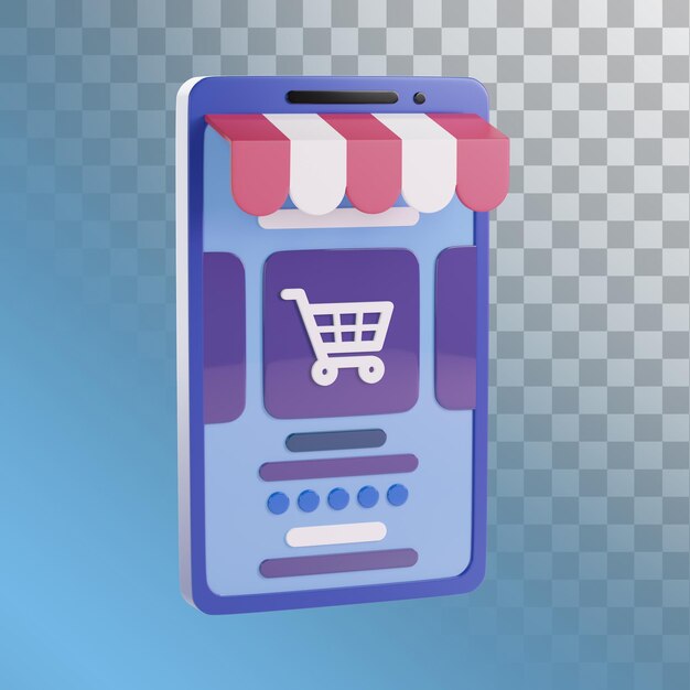 PSD online winkel bezorgservice 3d illustratie