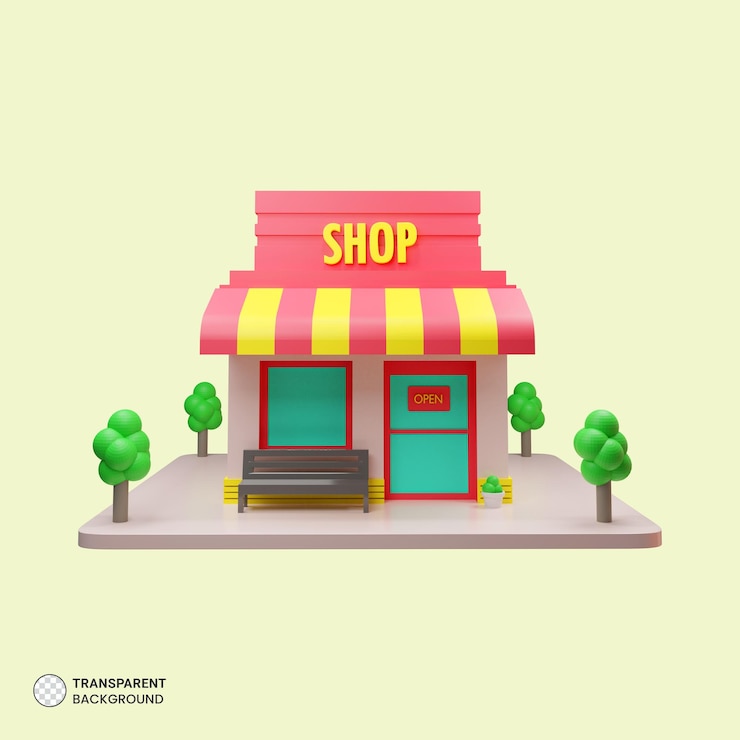 PSD online winkel pictogram geïsoleerde 3d render illustratie