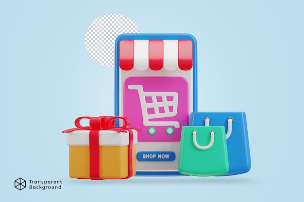 online winkelen concept op smartphone app winkeltas kopen winkel winkel vector illustratie