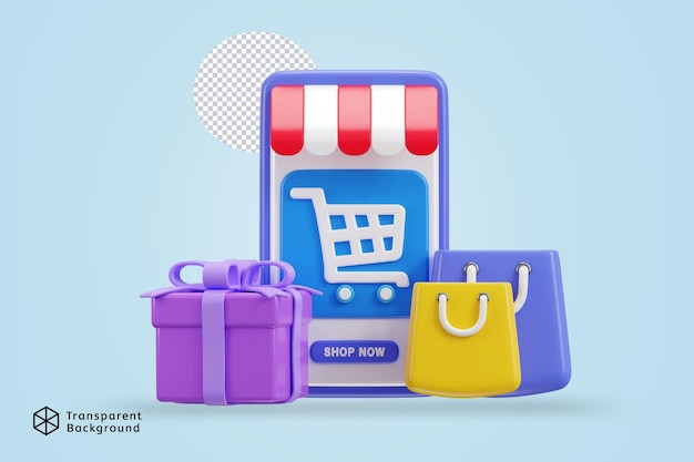 online winkelen concept op smartphone app winkeltas kopen winkel winkel vector illustratie