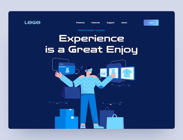 Online winkelen met Virtual Reality-websitesjabloon