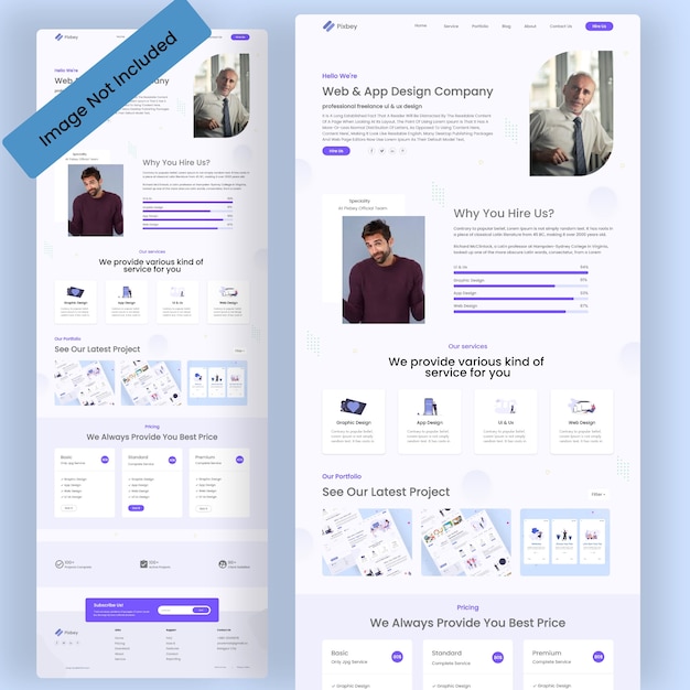 PSD online work agency landing page