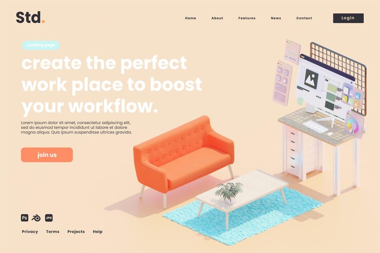 PSD online work space landing page