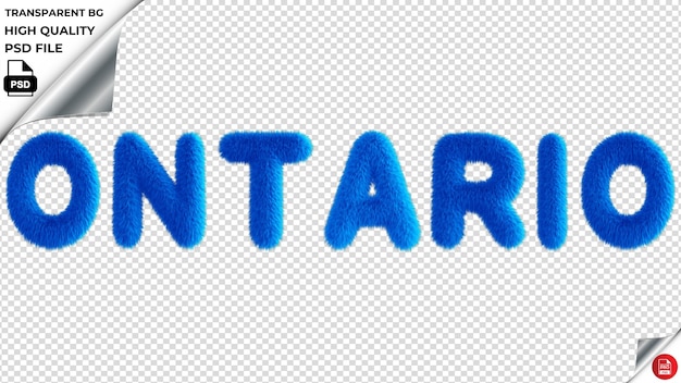 Ontario Typography Blue Fluffy Text Psd Przezroczyste