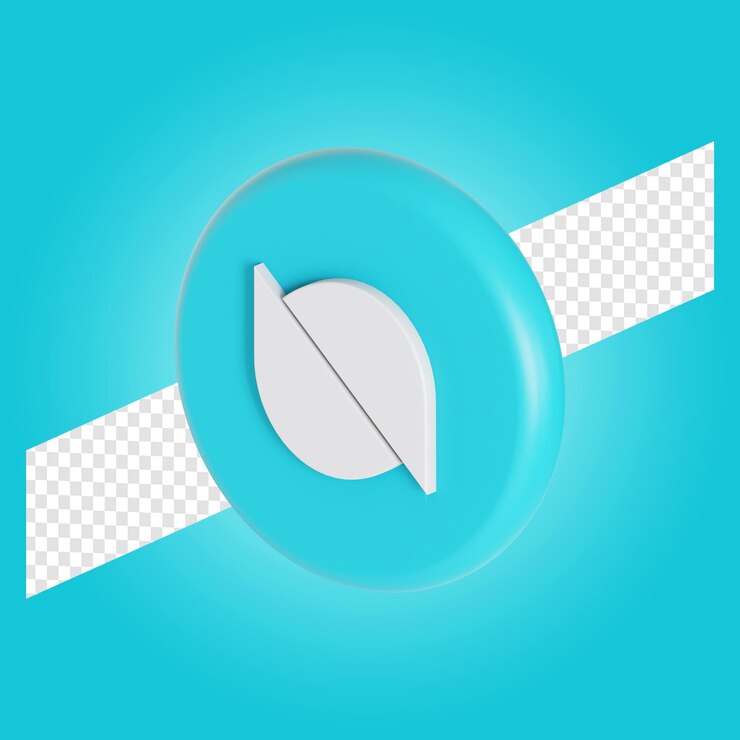 PSD ontology cryptocurrency symbol logo 3d illustration