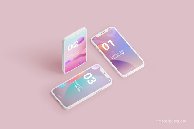 Ontwerp klei mockup voor mobiele telefoons