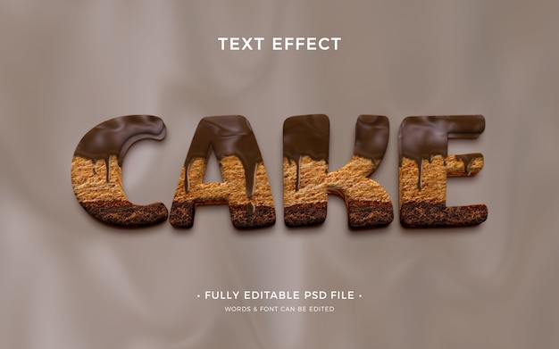 Ontwerp met teksteffect voor cake