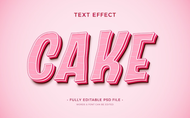 Ontwerp met teksteffect voor cake