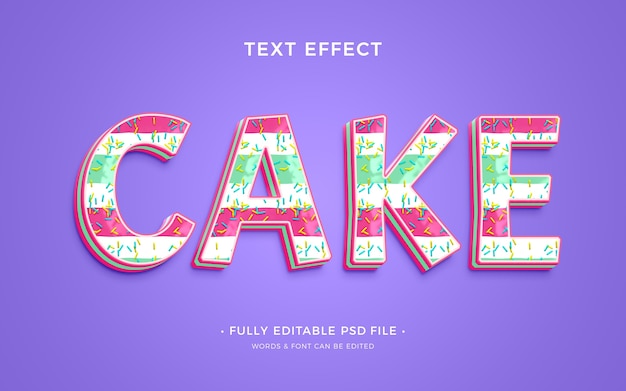 PSD ontwerp met teksteffect voor cake