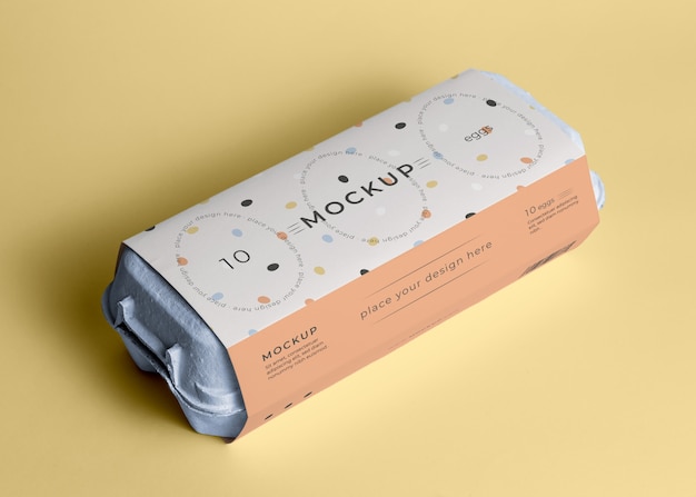 PSD ontwerp mockup voor ecologische eieren packaging