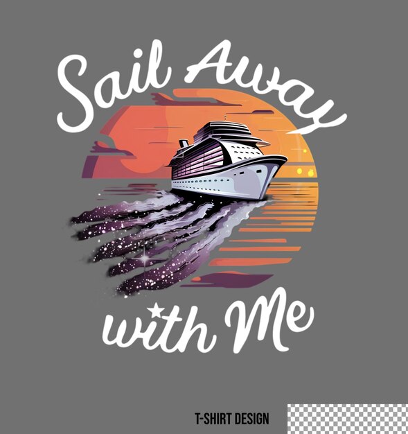 PSD ontwerp van cruise t-shirt