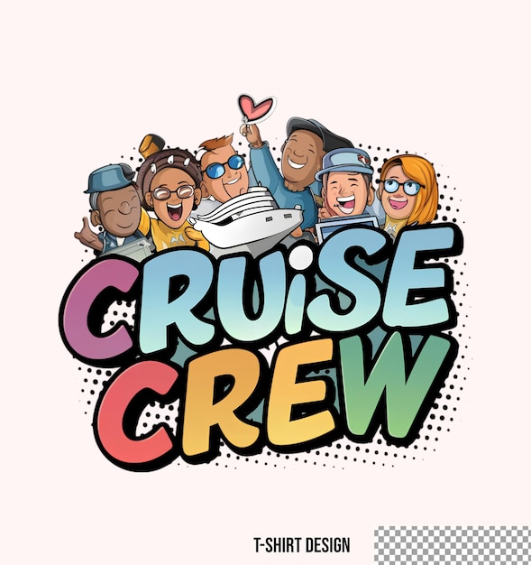 PSD ontwerp van cruise t-shirt