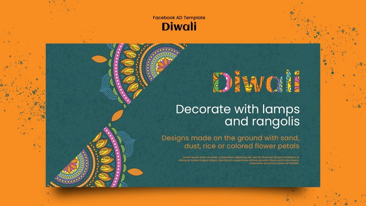 PSD ontwerp van een diwali-sjabloon