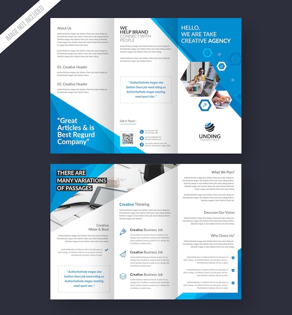 ontwerp van een drievoudig bedrijfsmodel voor brochures