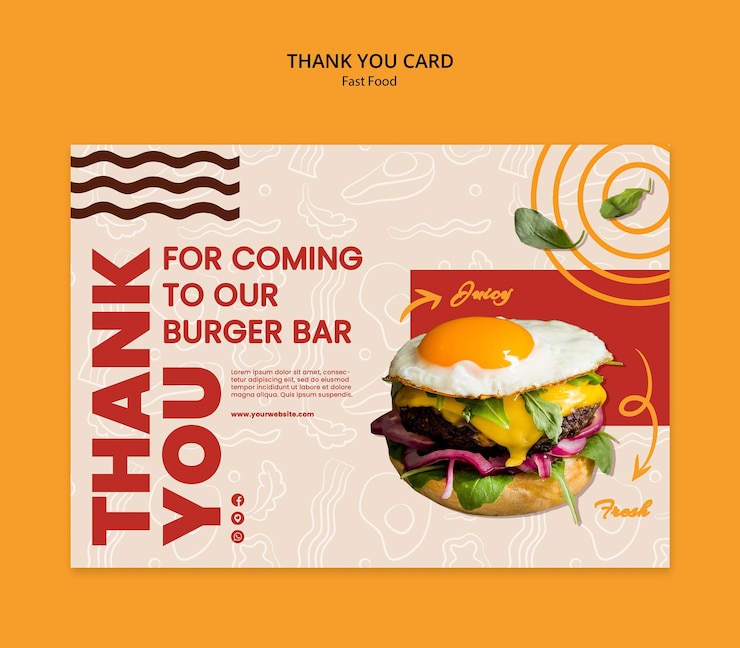 PSD ontwerp van een fastfood-sjabloon