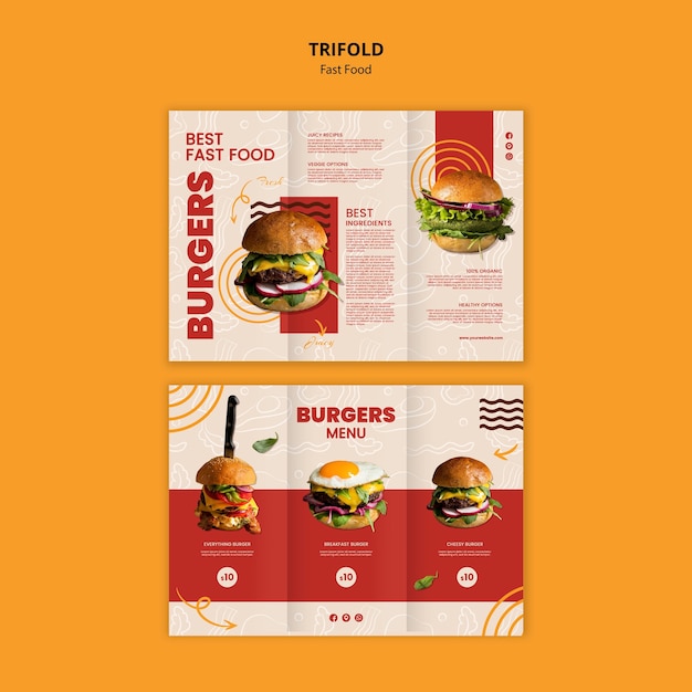 PSD ontwerp van een fastfood-sjabloon