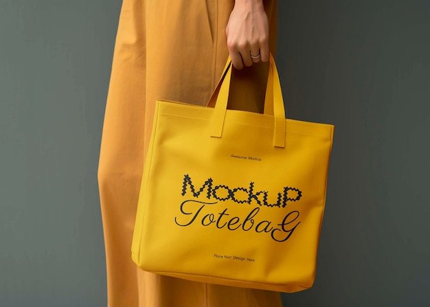 Ontwerp van een mock-up van een textiel tas