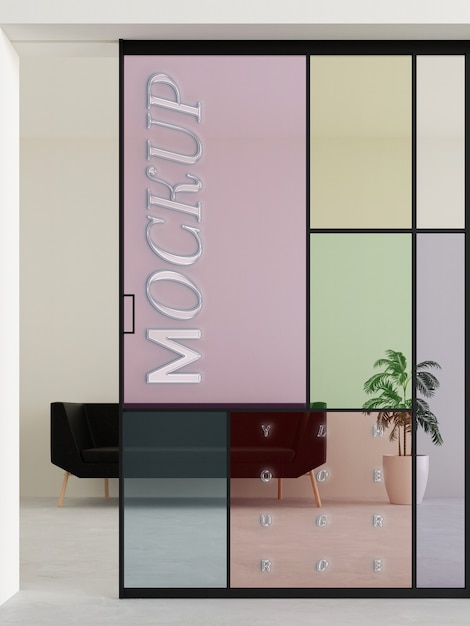 Ontwerp van een mock-up van het glaslogo