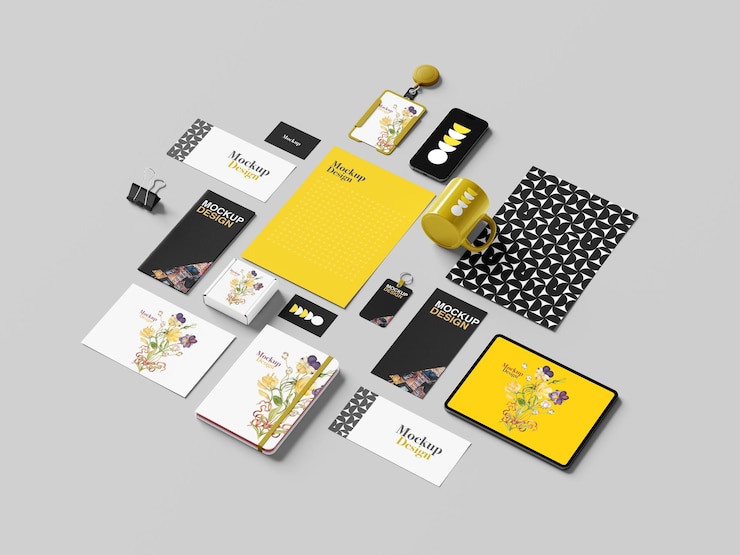 PSD ontwerp van een mock-up voor schrijfgereedschap