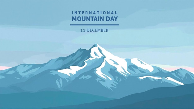Ontwerp van een platte illustratie banner voor de Internationale Dag van de Bergen