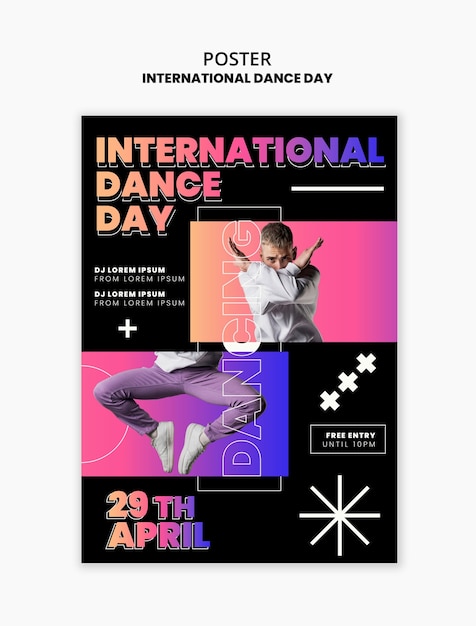 Ontwerp van een sjabloon voor de internationale dag van de dans