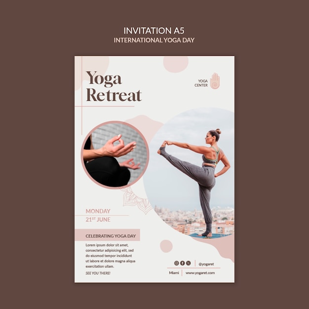 Ontwerp van een sjabloon voor de Internationale Yoga Dag