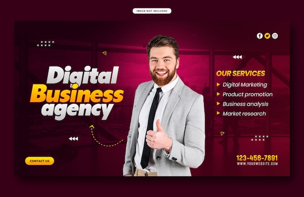Ontwerp van een sjabloon voor digitale marketingbureaus en corporate Facebook-cover
