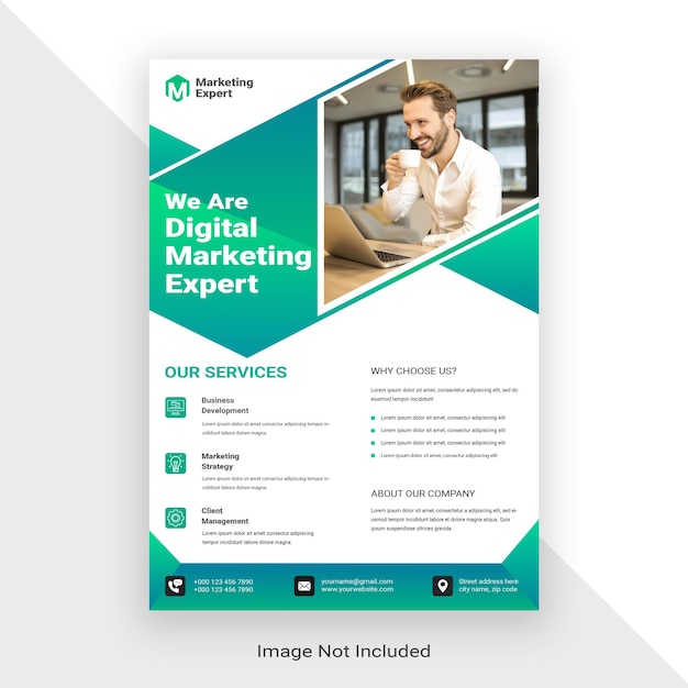 Ontwerp van een sjabloon voor een flyer voor digitale marketing