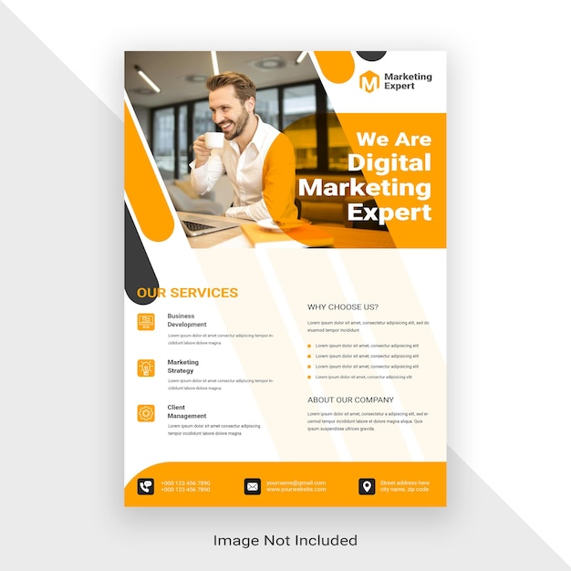 Ontwerp van een sjabloon voor een flyer voor digitale marketing