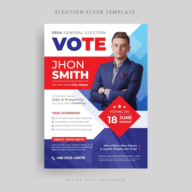 PSD ontwerp van een sjabloon voor een flyer voor politieke verkiezingen