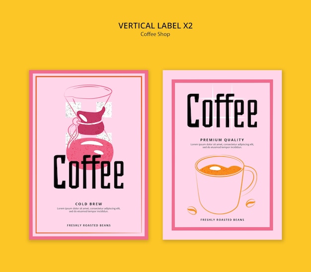 Ontwerp van een sjabloon voor een koffiewinkel