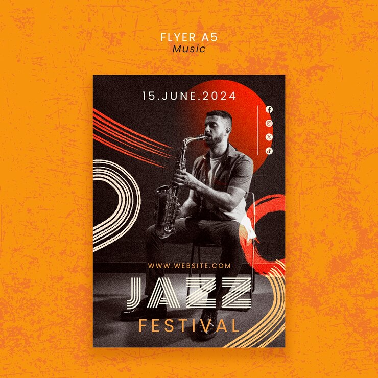 PSD ontwerp van een sjabloon voor een muziekfeestje