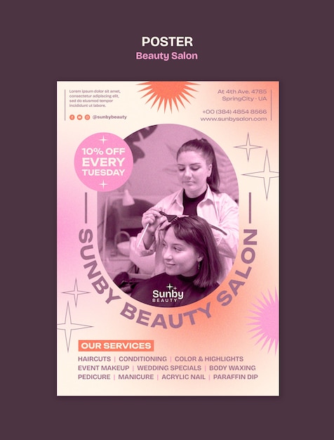 Ontwerp van een sjabloon voor een schoonheidssalon
