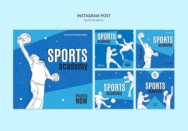 PSD ontwerp van een sjabloon voor een sportacademie