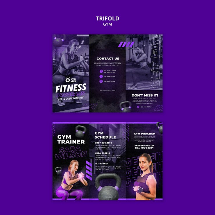 PSD ontwerp van een sjabloon voor een sportschool