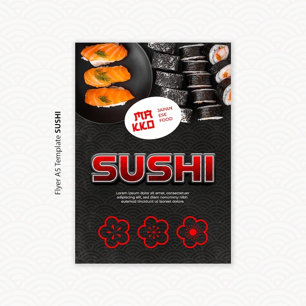 Ontwerp van een sjabloon voor een sushi-poster