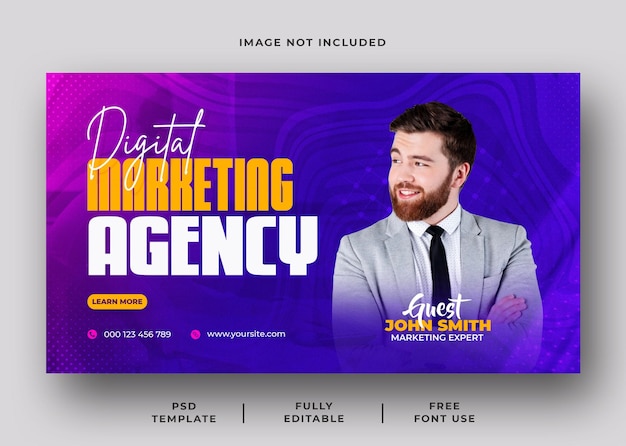 Ontwerp van een sjabloon voor een webbanner van een digitaal marketingbureau