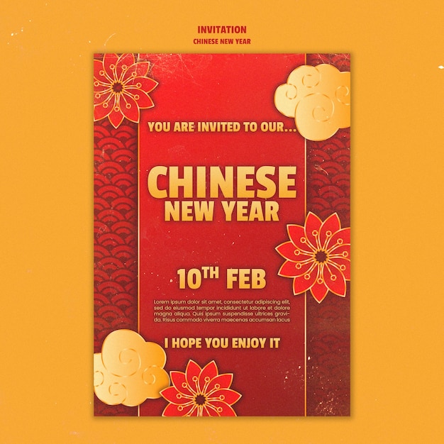 PSD ontwerp van een sjabloon voor het chinese nieuwjaar