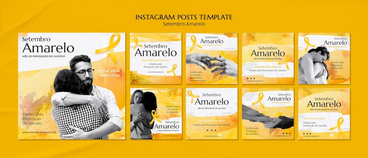 PSD ontwerp van het sjabloon van setembro amarelo