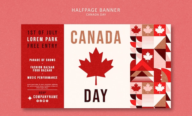 PSD ontwerp van het sjabloon voor canada day