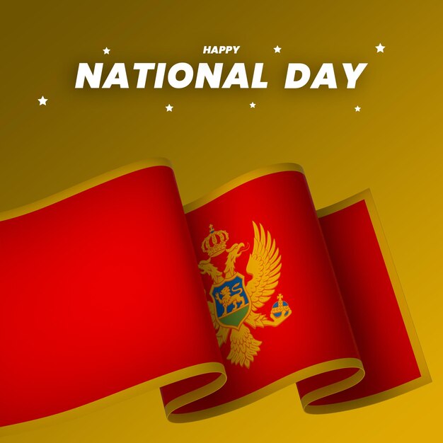 PSD ontwerp van het vlaggelement van montenegro nationale onafhankelijkheidsdag banner lint psd