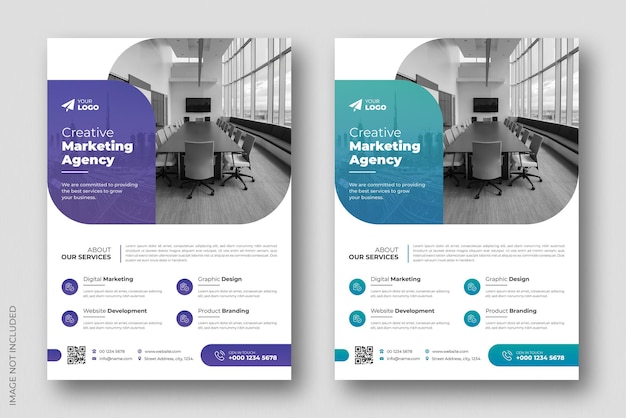 Ontwerp van multifunctionele flyers en omslagpagina's voor brochures voor bedrijven