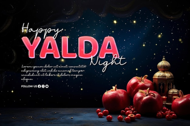 PSD ontwerp yalda achtergrond en yalda banner sjabloon