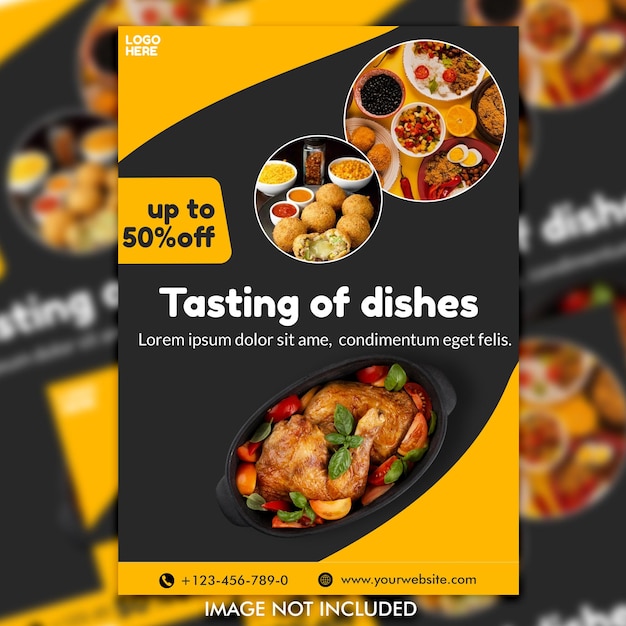 Ontwerpmodel voor een flyer voor lekker eten