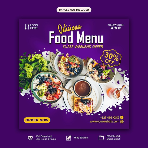 Ontwerpsjablonen voor banners voor eten en restaurants