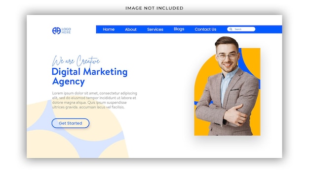 Ontwerpsjabloon voor bestemmingspagina voor digitale marketing