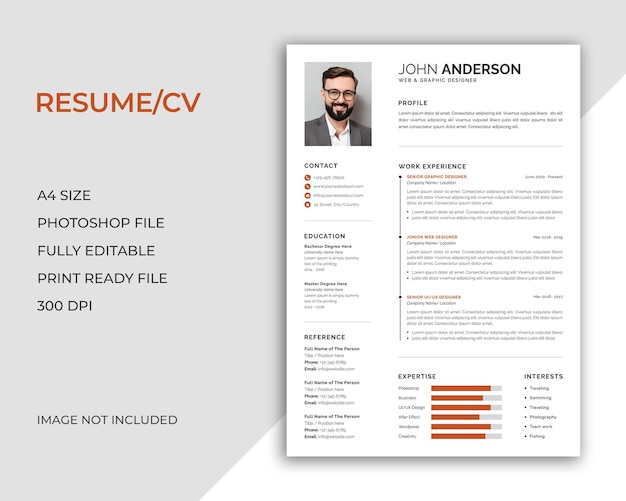 PSD ontwerpsjabloon voor creatieve cv